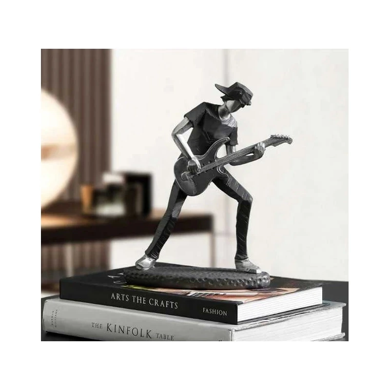 Originele beeldje decoratie sculptuur  'GITARIST' HOME DECO ART met certificaat