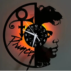 LP / HORLOGE MURALE VINYLE PRINCE (LED remote)