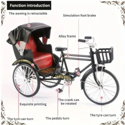 Miniatur-Fahrrad mit echten funktionierenden Pedalen
