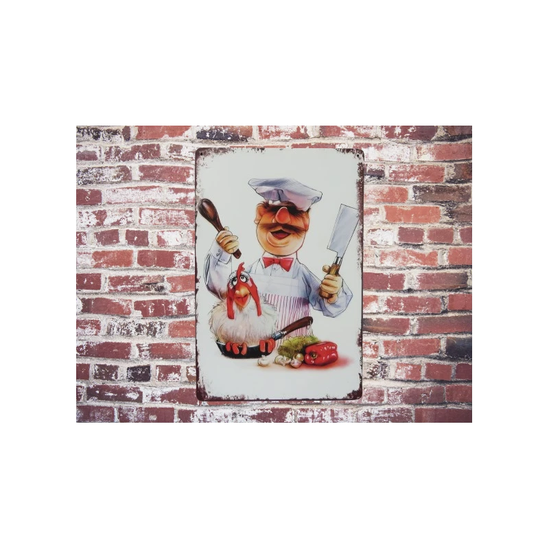 Wandbord Metalen Wandbord SWEDISH CHEF  - "Muppets" - Mancave - Wand Decoratie - Metalen bord