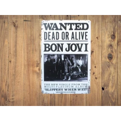 Wandbord Bon Jovi "Dead or Alive" - Vintage Retro - Mancave - Wand Decoratie - Reclame Bord - Metalen bord