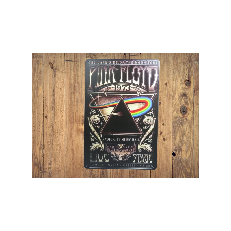 Wandschild PINK FLOYD 1973 Vintage Retro - Mancave - Wanddekoration - Werbeschild - Metallschild