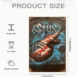 Wandbord STYX "World Tour" - Vintage Retro - Mancave - Wand Decoratie - Reclame Bord - Metalen bord