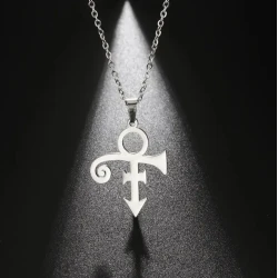 Halskette mit PRINCE-Anhänger (Symbol der Liebe) an Kette (Silber)