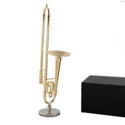 Metalen Trombone met standaard en koffertje