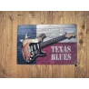 Wandbord  TEXAS BLUES 'SRU' Vintage Retro - Mancave - Wand Decoratie - Reclame Bord - Metalen bord