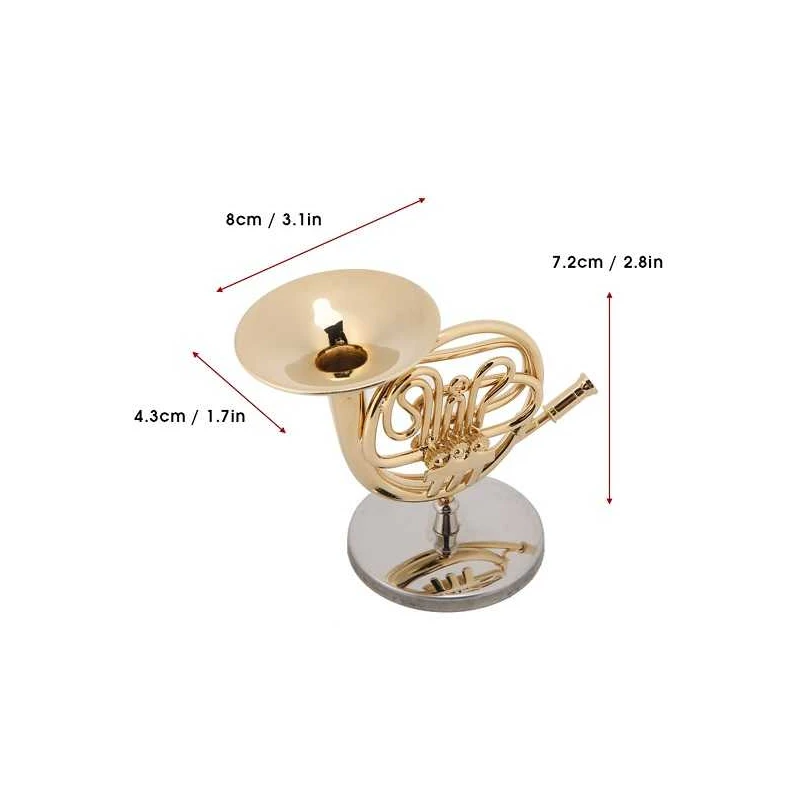 Miniatuur blaasinstrument Franse hoorn (GROOT exemplaar!)