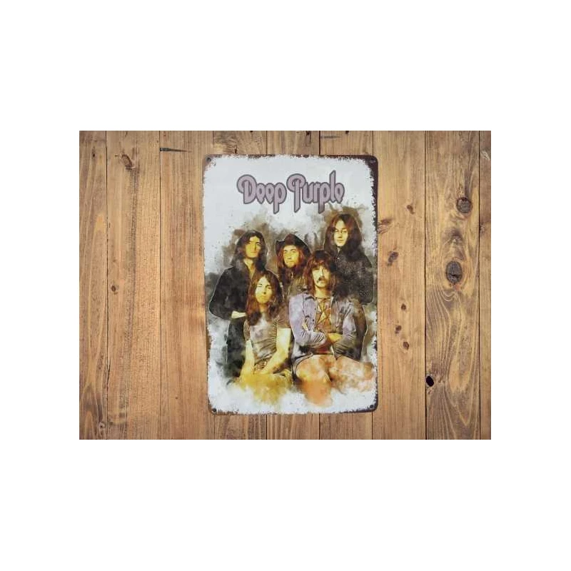 Wandbord  DEEP PURPLE - Vintage Retro - Mancave - Wand Decoratie - Reclame Bord - Metalen bord