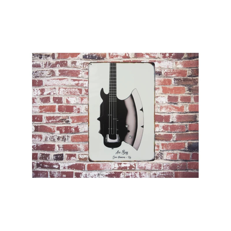 Wandschild Cort Axe Gene Simmons KISS – Vintage Retro – Mancave – Wanddekoration – Werbeschild – Metallschild