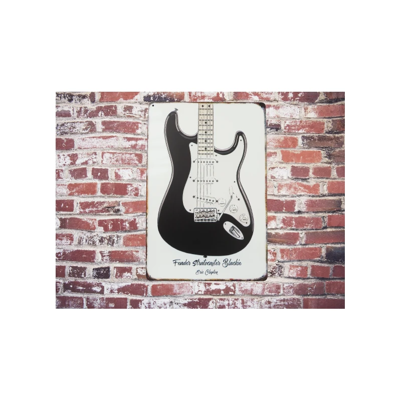 Metalen wandbord Fender Stratocaster Blackie Eric Clapton