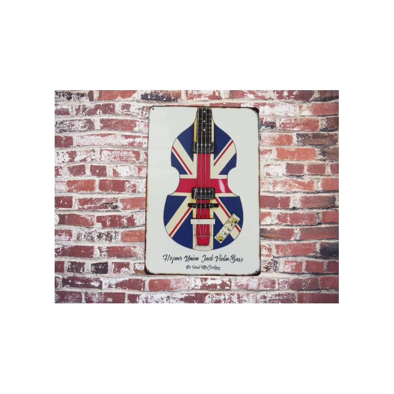 Wandbord Höfner Union Jack Violin bass Paul McCartney