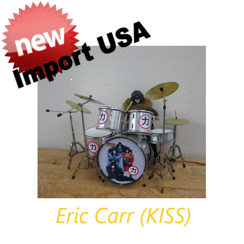 Rock-Actionfigur Eric Carr – KISS – mit EINZIGARTIGEM Schlagzeug (der Fuchs) McFarlane SELTEN!