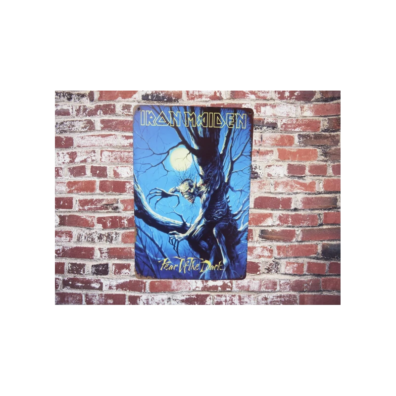 Wandschild IRON MAIDEN - Fear of the dark - Vintage Retro - Mancave - Wanddekoration - Werbeschild - Metallschild