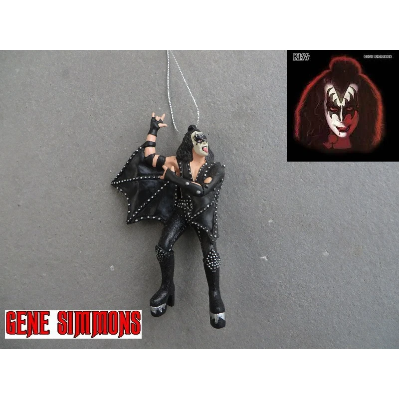 Figurine / pendentif Rock Action Gene Simmons - KISS - Alive version peinte à la main