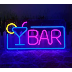 ENSEIGNE AU NÉON LED "BAR"...