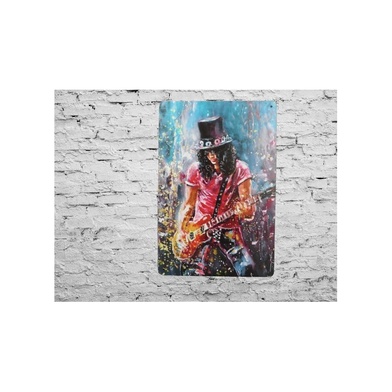 Wandbord  SLASH 'Paint Art Artist'  - Vintage Retro - Mancave - Wand Decoratie - Reclame Bord - Metalen bord
