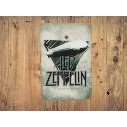 Wall Sign LED ZEPPELIN Vintage Retro - Mancave - Wall Decoration - Advertising Sign - Metal Sign