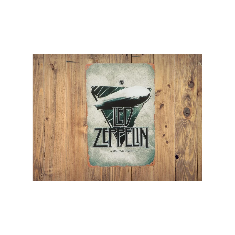 Wandschild LED ZEPPELIN Vintage Retro - Mancave - Wanddekoration - Werbeschild - Metallschild