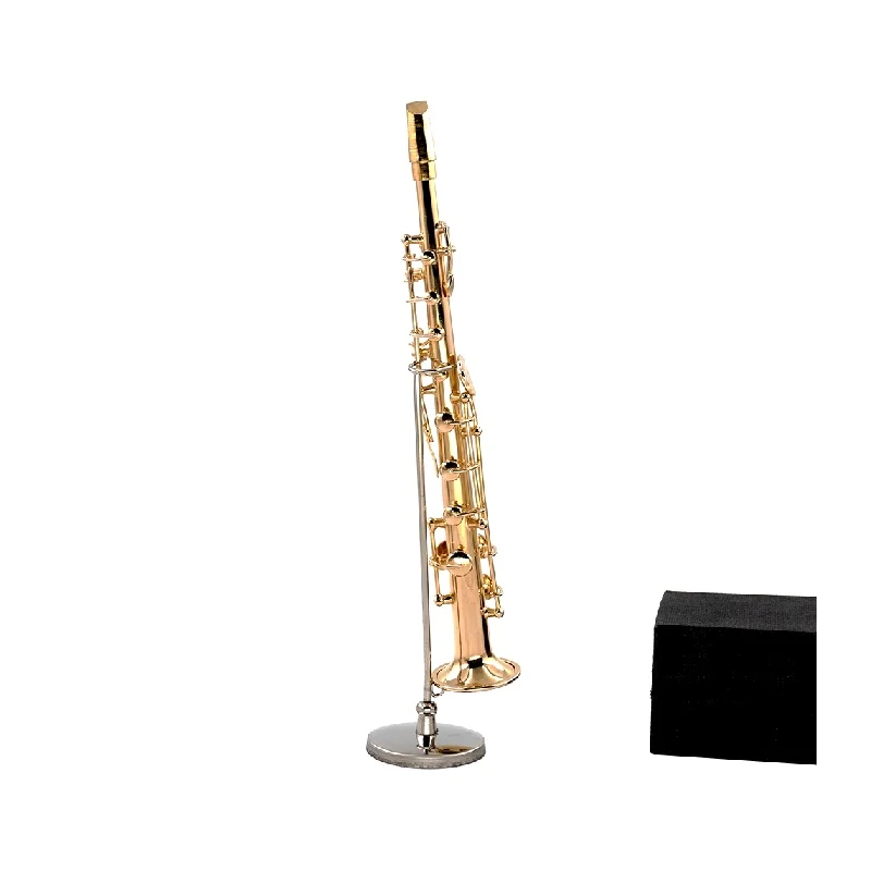 Metalen Sopraan Saxofoon Soprano Saxophone Sax met standaard en koffertje